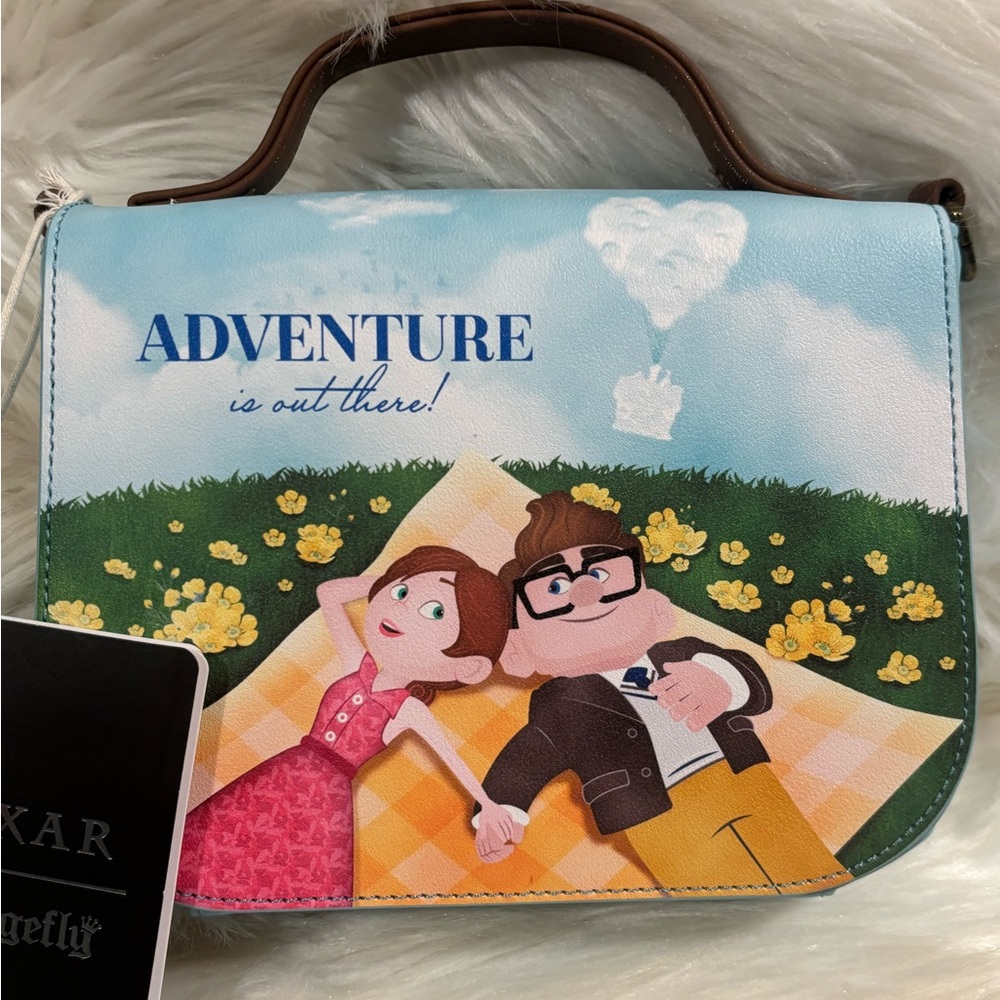 Loungefly Disney Pixar Up Carl & Ellie Picnic Crossbody Bag - Picture 3 of 7